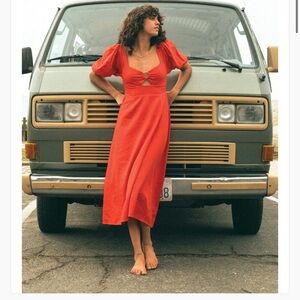 Billabong Lovers Lane Red Midi Dress